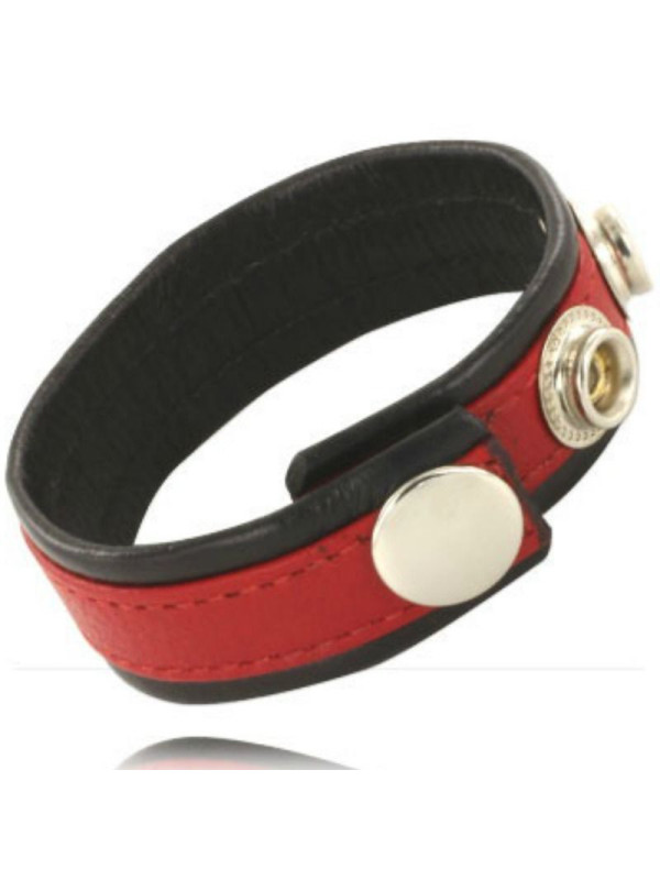 LEATHER BODY - CINTURINO IN PELLE REGOLABILE PER PENE ROSSO-NERO