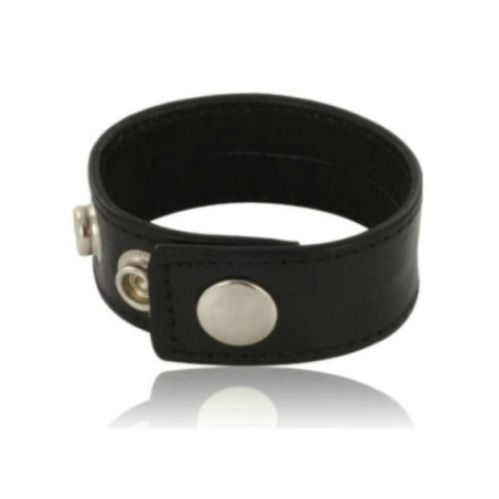 LEATHER BODY - CINTURINO PER PENE IN PELLE NERA REGOLABILE