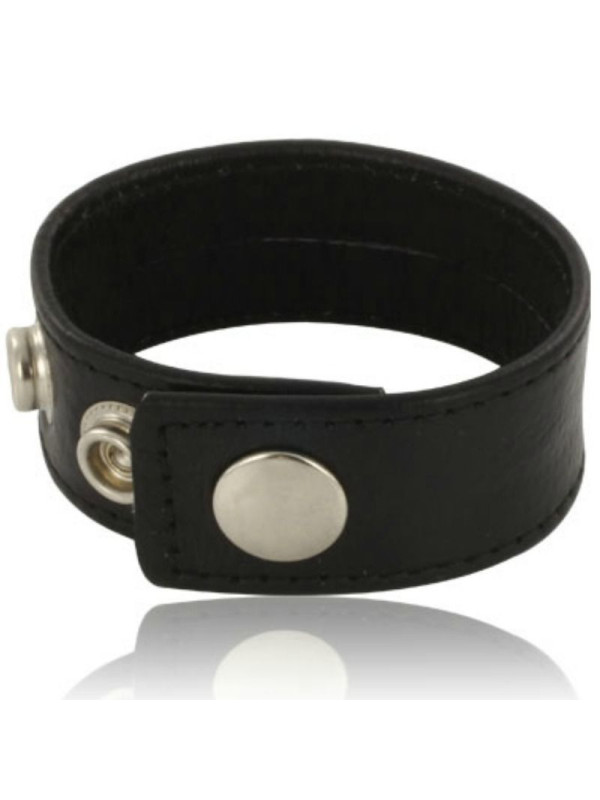 LEATHER BODY - CINTURINO PER PENE IN PELLE NERA REGOLABILE