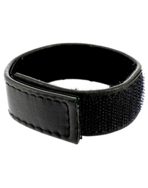 LEATHER BODY - CINTURINO IN PELLE REGOLABILE CON VELCRO PER PENE NERO