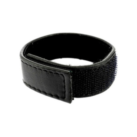 LEATHER BODY - CINTURINO IN PELLE REGOLABILE CON VELCRO PER PENE NERO