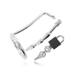 METAL HARD - ANELLO PER TESTICOLI CON TAPPO DI CASTIT URETRALE