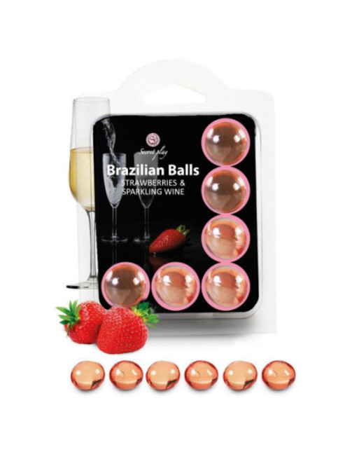 SECRETPLAY - SET 6 PALLINE BRASILIANI FRAGOLE CON CAVA