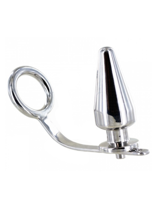 METAL HARD - ANELLO IN ACCIAIO DURO CON TAPPO ANALE 80 X 55 MM
