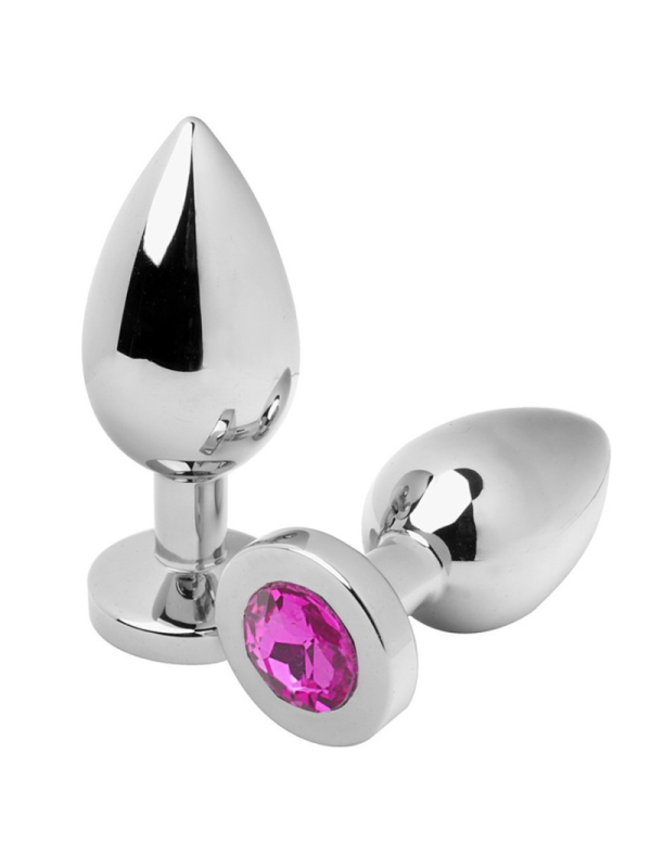 Metal Hard Diamond Anal Plug Rosa Medio – Acciaio 7,62 cm