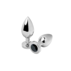 Metal Hard Diamond Anal Plug Nero Small – Acciaio 5,71 cm