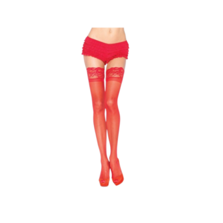 LEG AVENUE - COLLANT ROSSO CON PIZZO AUTOADESIVO
