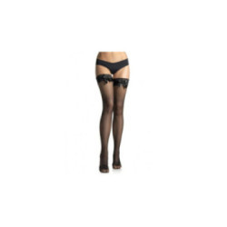 LEG AVENUE - COLLANT A RETE NERI CON PIZZO E DETTAGLIO FIOCCO