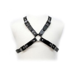 LEATHER BODY - IMBRACATURA CON FIBBIA NERA PER UOMO