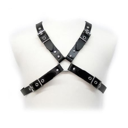 LEATHER BODY - IMBRACATURA CON FIBBIA NERA PER UOMO
