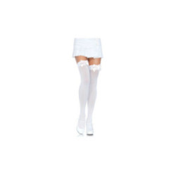 LEG AVENUE - CALZAMAGLIA IN NYLON CON FIOCCO BIANCO/ROSA