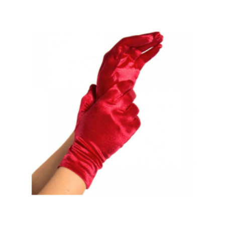 LEG AVENUE - GUANTI IN RASO ROSSO