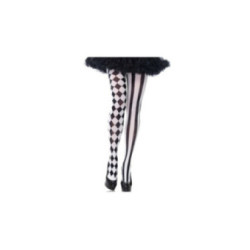 LEG AVENUE - COLLANT ARLECCHINO NERO/BIANCO