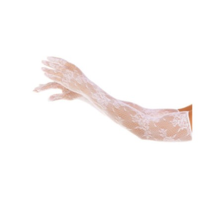 LEG AVENUE - GUANTI FLOREALI ROSSI BIANCHI